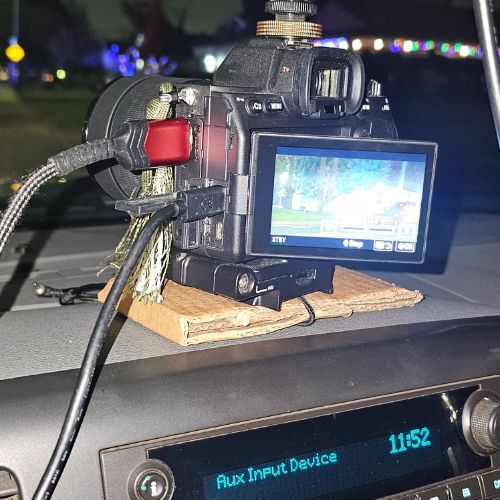 Lance The PI News — Professional camera rig mounted in vehicle for live street news coverage