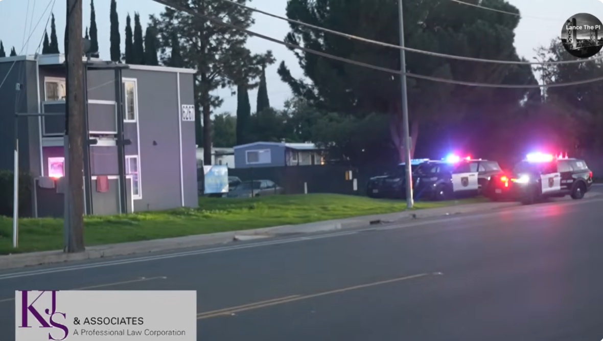 Keith J. Staten & Associates live stream sponsor banner during Sacramento street news coverage